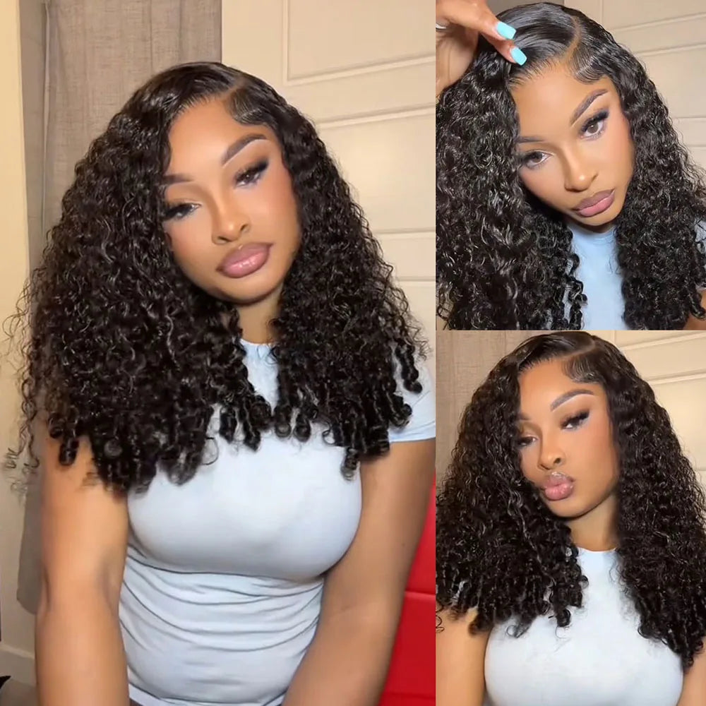 Vietnamese Burmese Curly Glueless Human Hair Wigs Wear And Go 13x6 13x4 360 HD Full Lace Frontal Wig Lace Front Human Hair Wigs