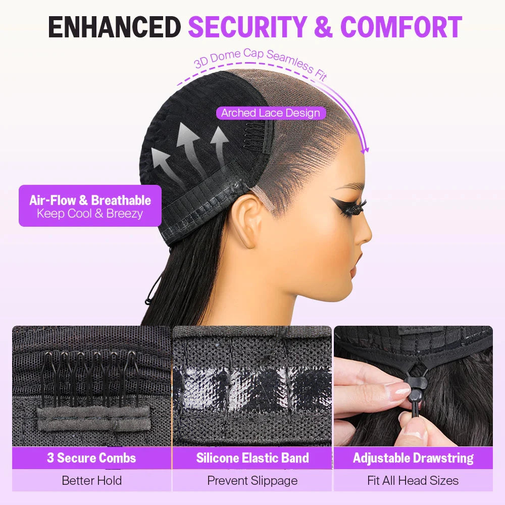 5x6 13x6 Glueless Wig Platinum Blonde Balayage Highlights Lace Frontal Wigs Body Wave With Drawstring 100% Human Hair