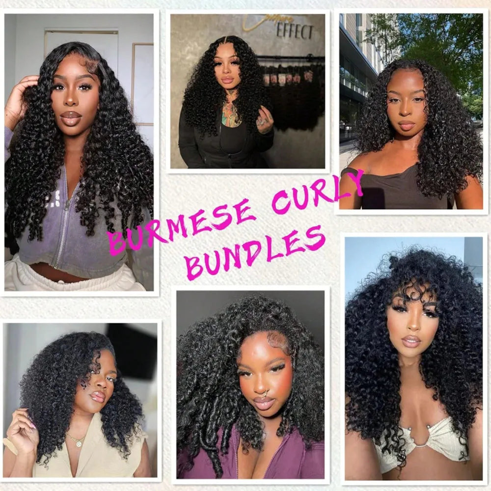 3A 4C Burmese Curly Hair Bundles Raw Hair Bundles 1 3 4 Bundles 100% Human Hair Extension Vietnamese Pixie Curly Bundles